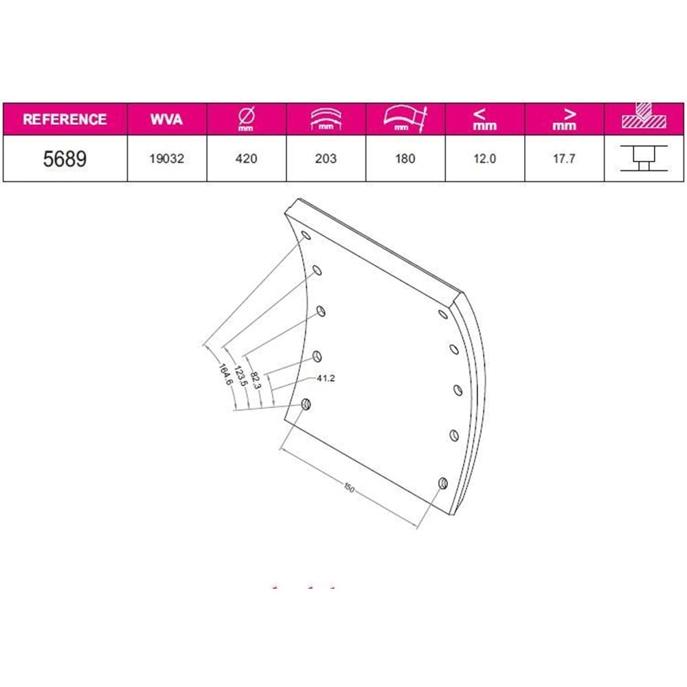 KAMPANA BALATA ARKA BPW AXLE 1973-