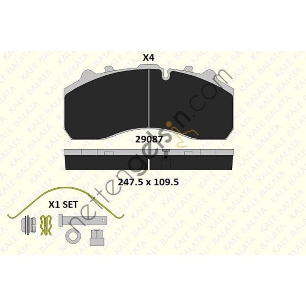 DİSK BALATA MERCEDES ACTROS,AXOR-MAN TGA(3664) WVA 29087 KALE