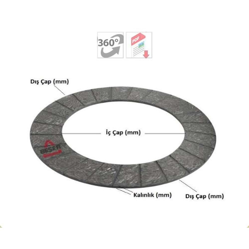 DELİKSİZ DEBRİYAJ BALATA 216*146*3,2 KN DS