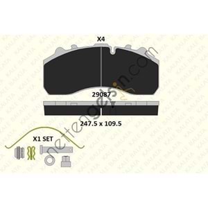 DİSK BALATA MERCEDES ACTROS,AXOR-MAN TGA(3664) WVA 29087 KALE
