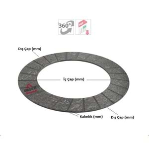 DELİKSİZ DEBRİYAJ BALATA 216*146*3,2 KN DS