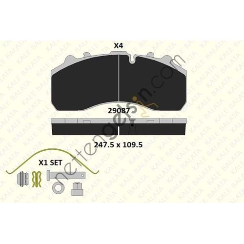DİSK BALATA MERCEDES ACTROS,AXOR-MAN TGA(3664) WVA 29087 KALE