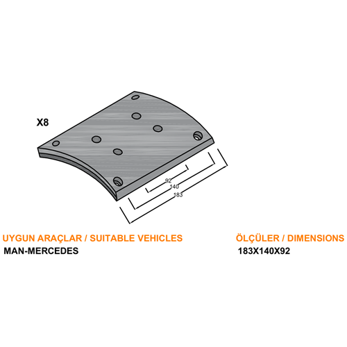 MAN MERCEDES 183 x 140 x 92 mm