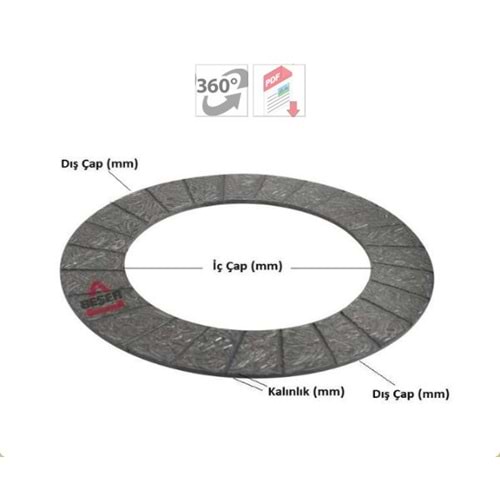 DELİKSİZ DEBRİYAJ BALATA 216*146*3,2 KN DS